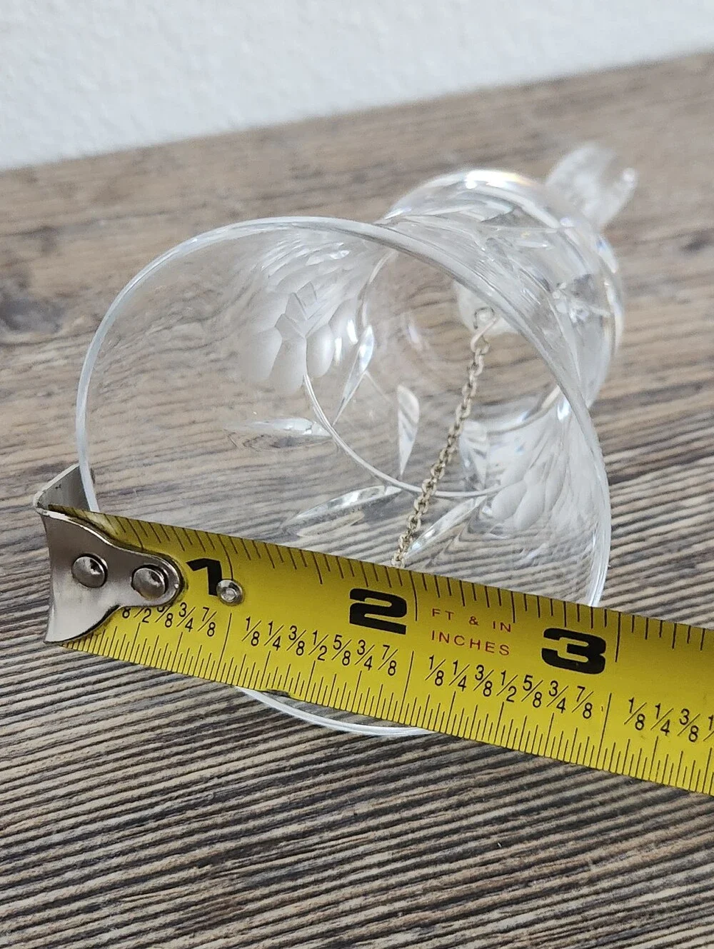 Cear Glass Cut Crystal Hand Bell -